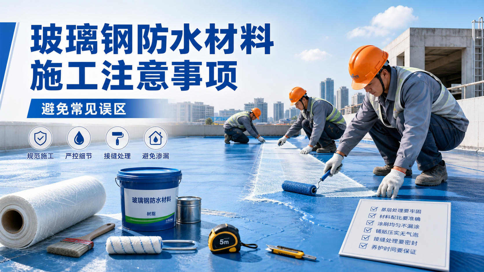 玻璃钢防水材料施工注意事项，避免常见误区 咸宁 版